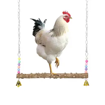 Harang dekorációs hinta háziállatoknak Természetes fából készült csirke hinta játék baromfi szórakozáshoz Stresszoldás kakas számára csirkék számára