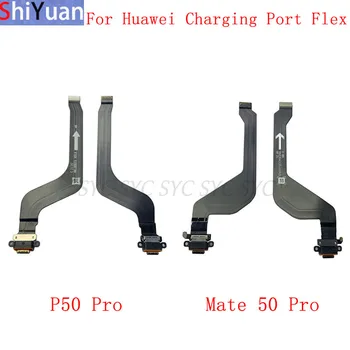 10db eredeti USB töltőport csatlakozó Flex kábel Huawei Mate 50 Pro P50 Pro töltőcsatlakozóhoz Flex kábel javító alkatrészek