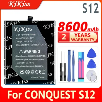 5600mAh / 8600mAh KiKiss akkumulátor CONQUEST S10 S12 S6 S8 mobiltelefon akkumulátorokhoz Nagy kapacitású