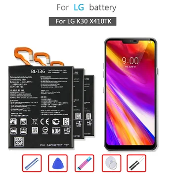 2880mAh BL-T36 mobiltelefon akkumulátor LG K30 X410TK BL T36 BLT36 Bateria + Ingyenes eszköz
