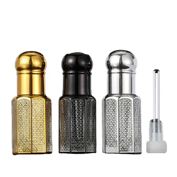 50db Arab parfümös üveg üres arany ezüst fekete üvegpálca rúd illóolaj injekciós üvegek kupolafedél újratölthető palackok 3ml 6ml 12ml