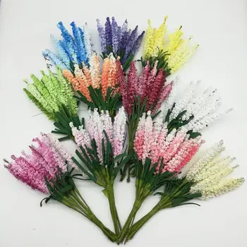 100Db mesterséges levendula virágcsokor esküvőre Valentin-napi karácsonyi dekorációs parti Ünnepi kellékek Véletlenszerű szín