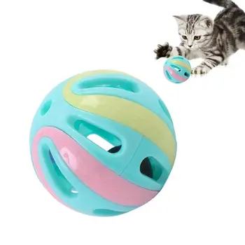 Macska játéklabdák haranggal Macska ugráló Jinggle labda Üreges macska Jingle Balls interaktív macskajátékok Cica kergető játékok cica macskáknak