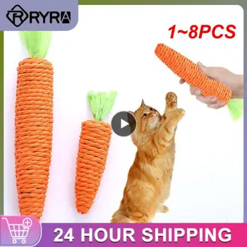 1~8PCS sárgarépa kisállat macska játék papír kötél rágójátékok beépített harang kisállat kisállat játékok nagykereskedelem