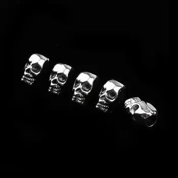 60db Cool Skull Vikingek Gyöngyök Dekorációk Mandzsetta Klipek Kiegészítők fonáshoz Haj Karkötő Nyaklánc DIY