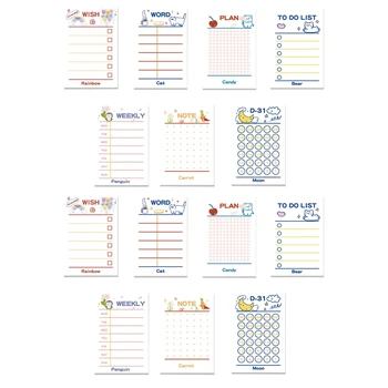 14Pack To Do List Notepad Aranyos 9X6 Teendőlista tervező Öntapadó jegyzetek Napi bélelt cetlik munkatervezőhöz, 600 lap tartós