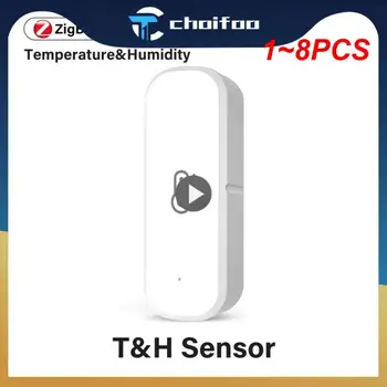 1 ~ 8DB Tuya Zigbee WiFi hőmérséklet- és páratartalom-érzékelő Független elektronikus hőmérő érzékelő Intelligens otthon beltéri Alexa