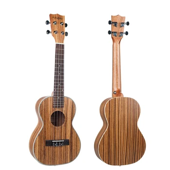 23 hüvelyk Ukulele koncert Ukulele gitár akusztikus ukelele Zebrawood 4 húros gitár ukulele 23