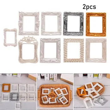 2Pcs 9 stílus Mini gyanta képkeret szimulációs bútor modell Gyermek ajándék játék baba ház dekoráció miniatűr kiegészítők