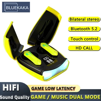 TWS X16 Bluetooth 5.2 vezeték nélküli fejhallgató alacsony késleltetésű játék fülhallgató Kültéri sportok izzadságálló érintőképernyős fülhallgató e-sport játékosok számára