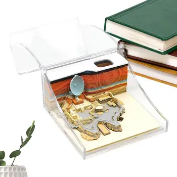Artsy Pads Papírfaragás Művészet 3D Sticky Notes Kényelem Hozzászólások Kreatív 3D Sticky Note Book Aranyos cetlik Pad otthonra