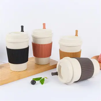 Kültéri hordozható csésze tartós modern egyszerűség vizes csésze kávés csésze minimalista négy szín teáscsésze búza szalma kávécsésze 1db