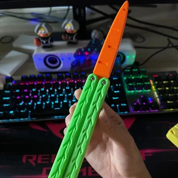 3D nyomtatás Mini retek pillangó kés Kiváló minőségű gravitációs kis retek kés lengő kés edzés Dekompressziós játék ajándék