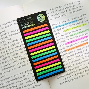 300 lap Aranyos ultrafinom fluoreszkáló címke matricák Áttetsző vízálló osztályozás Mark Sticky Notes Kawaii írószerek