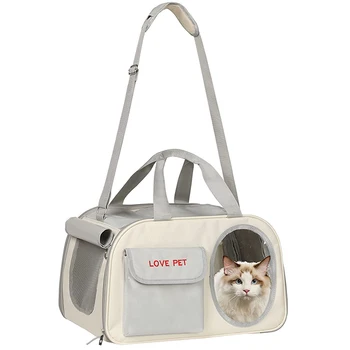 Macska hordtáska Puha oldalú hordozó macskáknak Kis kutyák Kimenő utazási kisállat táska Légitársaság által jóváhagyott kisállat-szállító hordtáska