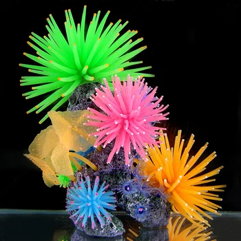 Szimulált tengeri sün szilikon akvárium haltartály mesterséges színes korallnövény víz alatti dísz miniatűr akvárium dekoráció