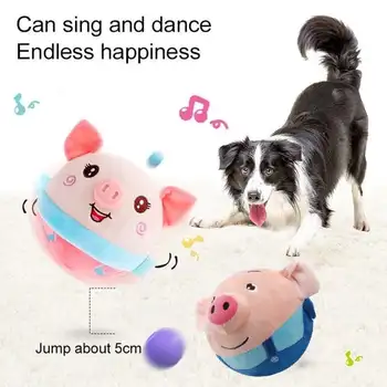 Aktív mozgó kisállat plüss játék zene rezgés pattogó labda nyikorgó mozgó labda kis, közepes kutyáknak dropshipping